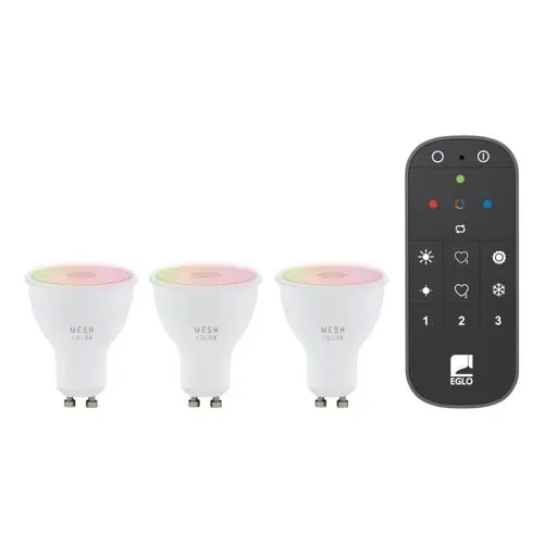 EGLO connect.z Startpakke – Fjernkontroll + 3x GU10 RGB + Tunable White Smarte Pærer