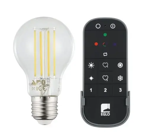 EGLO Smart Lyspæresett (2x E27 A60) – Zigbee & Bluetooth med Fjernkontroll