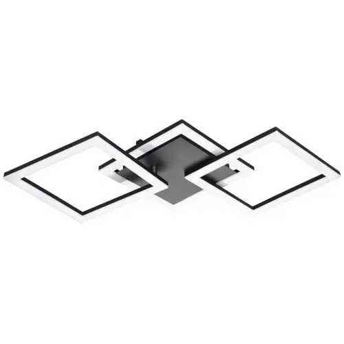 EGLO Paranday-Z Taklampe - Sorte Kvadrater 65x31cm - Zigbee, Bluetooth