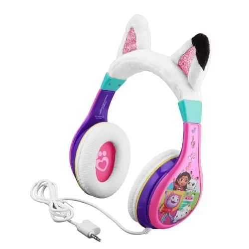 eKids - Disney Gabbys Dollhouse Youth Headphones for kids with Volume Control to protect hearing