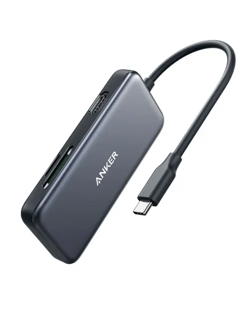 Anker - Mediehub - PowerExpand 5-i-1 USB-C - Grå