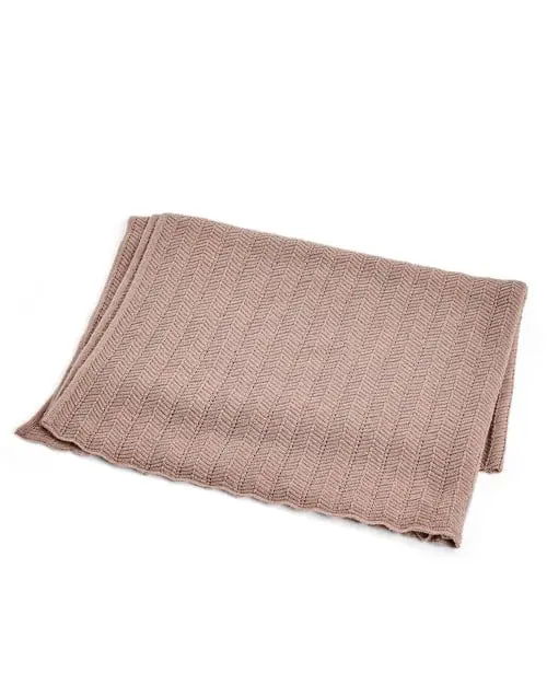 Smallstuff - Baby blanket, fishbone, merino wool - Powder - 80x100 cm (70007-83)