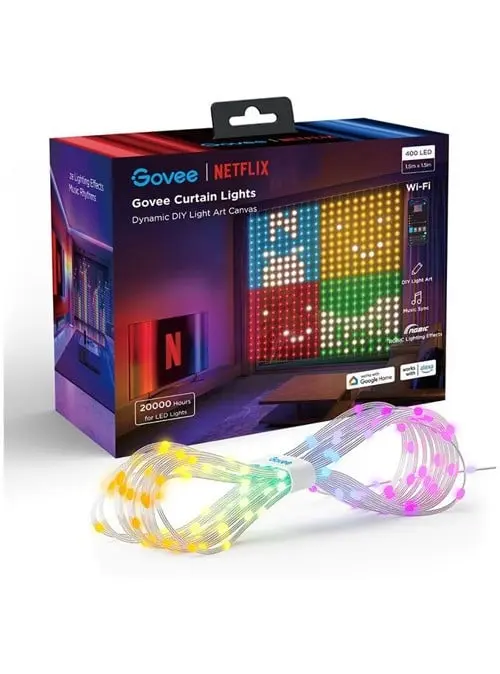 Govee - WiFi & Bluetooth Gardinlys 1.5x1.5m 400 LEDs