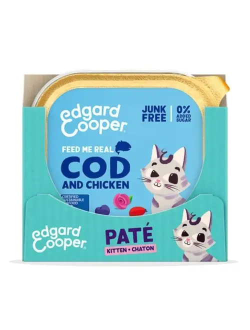Edgard Cooper - 16 x Kitten Vetfood Paté Cod/Chicken - 85g - Bundle