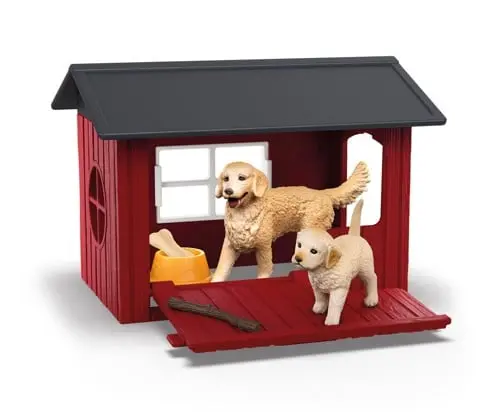 Schleich - Dog kennel with 2 golden retrievers - (42722)