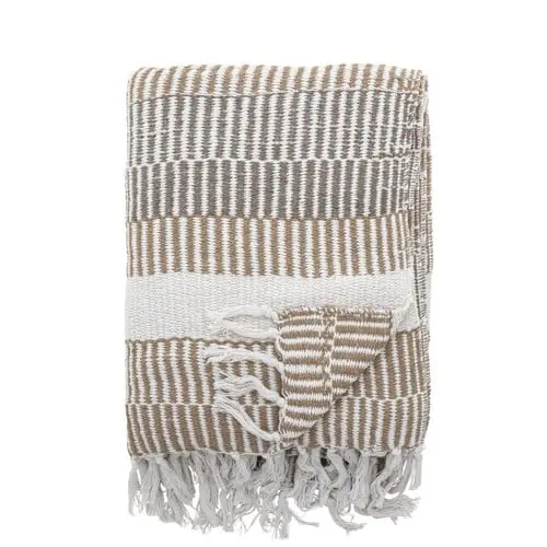 Creative Collection - Isnel Pledd i Resirkulert Bomull 160x130 cm - Natur