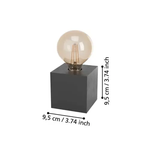 EGLO - PRESTWICK 2 Bordlampe - Antikk Svart/Tre
