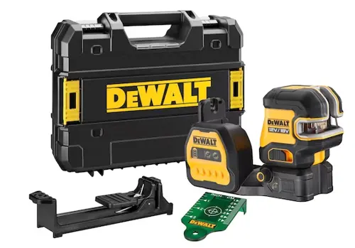 Dewalt 12/18V 5-punkts og krysslaser - grønt stråle, uten batteri