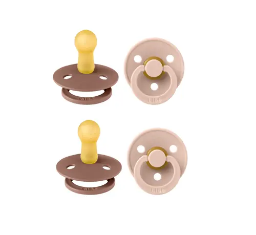 BIBS - Pacifier Colour - Woodchuck/Blush - Size 2 (Bundle)