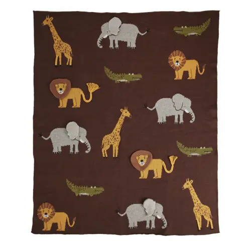 Rice - Knitted Baby Blanket with Animals and 3D Details