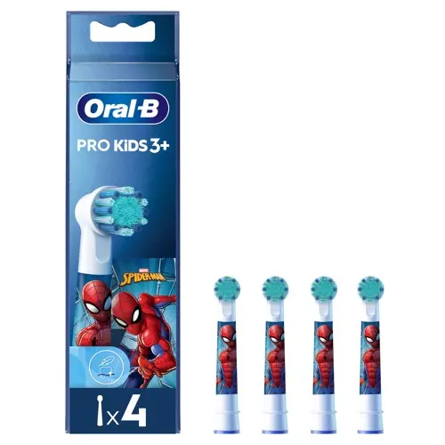 Oral B - Pro Kids Børstehoder Med Spiderman - Hvit - 4 stk