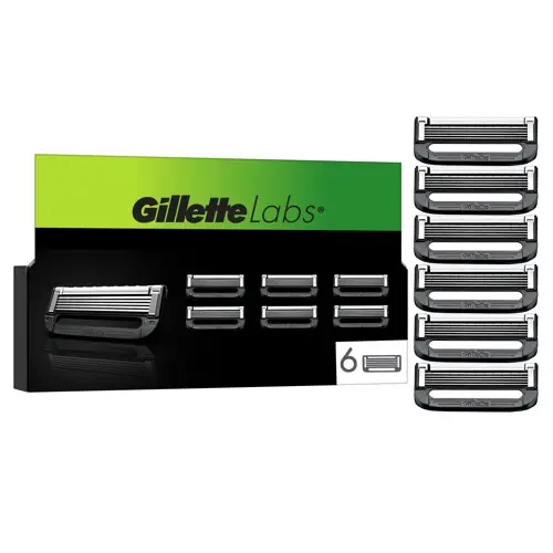 Gillette - GilletteLabs barberblader - Grønn/Sort - 6 stk