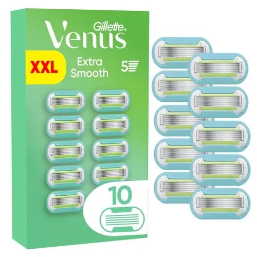 Venus - Extra Smooth barberblader - Grønn/Hvit - 10 stk