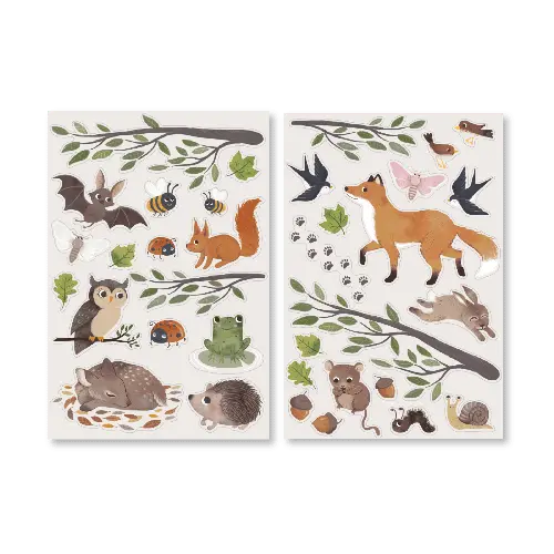 Filibabba - Forest Friends Wallstickers - Flerfarvet - 12-48 M (FI-03822)