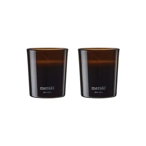 Meraki - Duftlys - Dark wood - h: 7 cm, dia: 6 cm