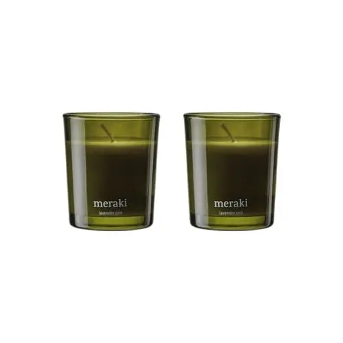 Meraki - Duftlys, Lavender rain - olive-green - h: 7 cm, dia: 6 cm