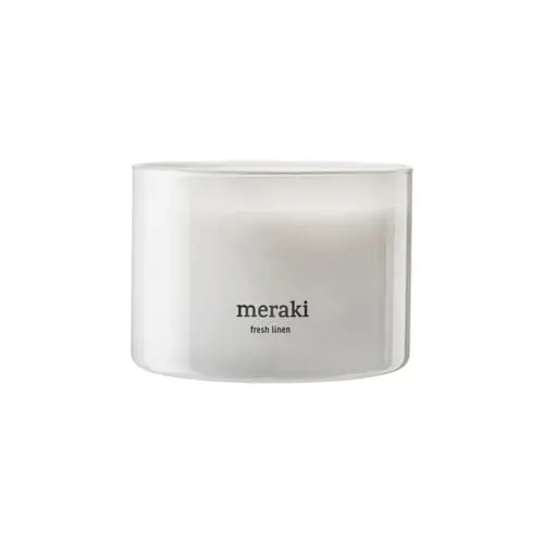 Meraki - Duftlys - Fresh linen - h: 7.5 cm, dia: 10 cm