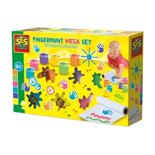 SES Creative - Fingerpaint Mega Set vannoppløselig fingermaling Multi - (S00393)