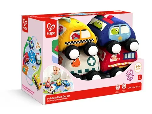 Hape - Pull-Back Plush Car Set (87-0076)