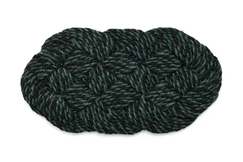 HAY - Coco Dørmatte Swirl 40x80 cm (Grønn & Svart)