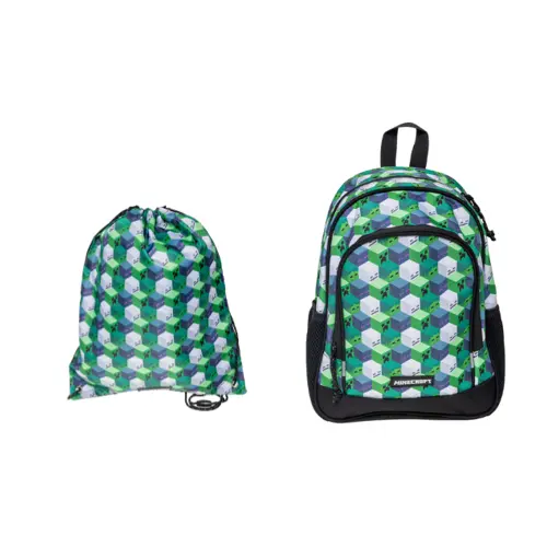 Minecraft – Medium Backpack 35x26x18 cm + Drawstring Gym Bag 35x45 cm (bundle)