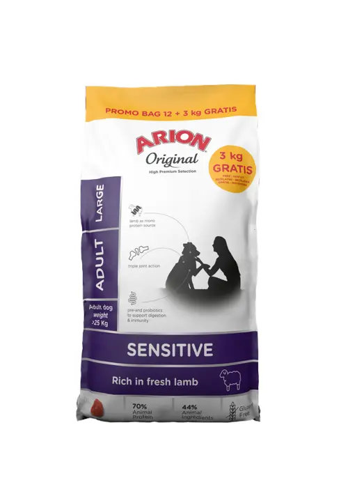 ARION - Dogfood - Original sensitive large 15kg bag- 22/8 - 2026