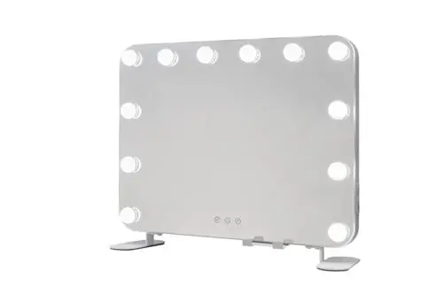 Glow Up - Makeup Artist Mirror - Square w. 12 LED Lamps - White