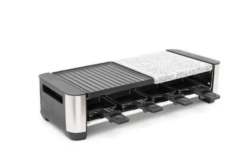 Fritel - Raclette Grill RSG 3280 – 2-i-1 Steingrill og Teppanyaki med Raclette for 8 personer