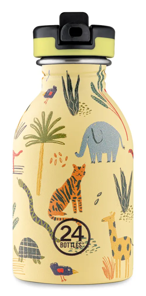 24 Bottles - Kids Collection - Urban Bottle 250 ml w. Sports Lid - Jungle Friends (24B933)