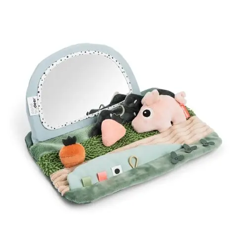 Done by Deer - Tummy time sensory mirror Tiny farm Colour mix (4153887)