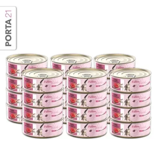 Porta21 - Catfood - 24x Feline Tuna Shrimps - 85 g - Total 2040 g