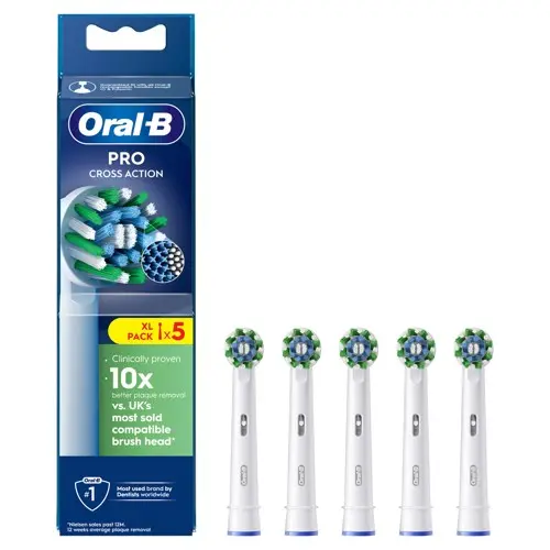 Oral B - Pro Cross Action Børstehoder - White - 5 stk