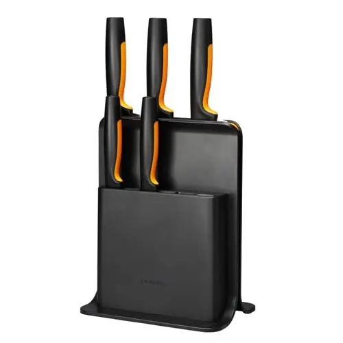 Fiskars - FunctionalForm Knivblokk med 5 Kniver - Svart