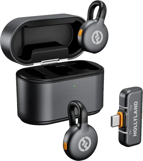 Hollyland - LARK M2S Duo trådløs lavaliermikrofon med USB-C-plugg - Space Gray