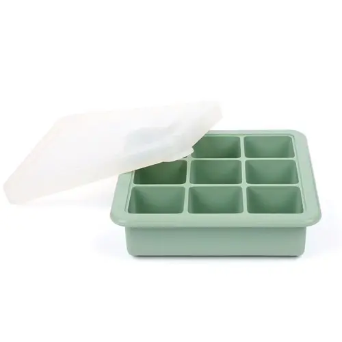 Haakaa - Silicone Freezer Tray with Lid - Pea Green - 9 Compartments, 25ml each