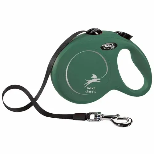 Flexi - Koppel New Classic - L - 5m Band - Olive - Max 50kg