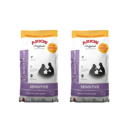 ARION - Dogfood - 2x Original sensitive medium 15kg bag - Total 30kg