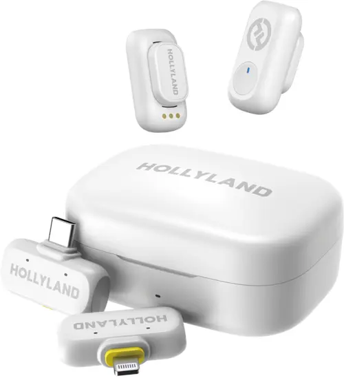 Hollyland LARK A1 Combo Elfenbenshvit, med USB-C-mottaker + Lightning-mottaker + ladeetui