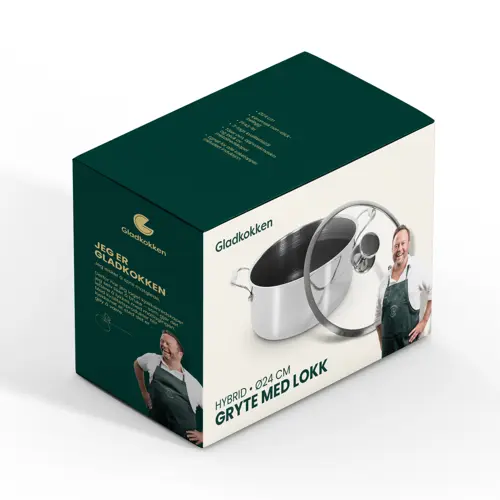 Gladkokken - Hybrid gryte med lokk - Ø24 - 24 cm