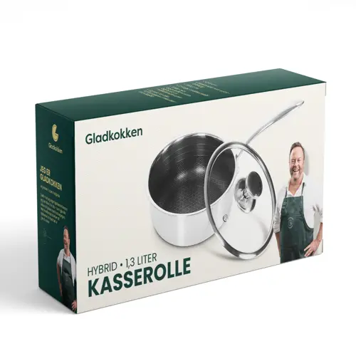Gladkokken - Hybrid kasserolle med lokk - 16 cm