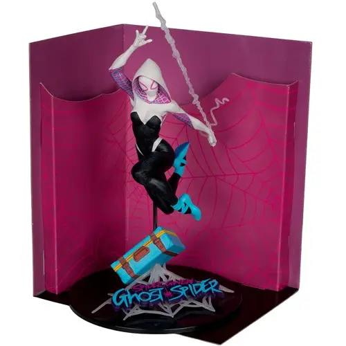 McFarlane Toys - Marvel Ghost-Spider Collectible with Scene (The Amazing Spider-Man #1)