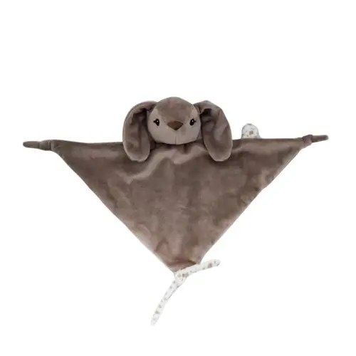 Carlo Baby - Bunny cuddle cloth with pacifier holder - Darkbrown - compact