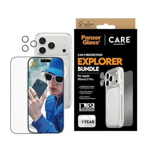 PanzerGlass - CARE 3-i-1 Flaggskip Explorer Pakke - iPhone 17 Pro