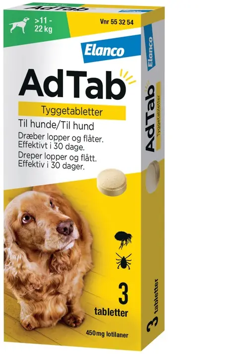 AdTab - chew tablets for dogs >11-22 kg 450 mg