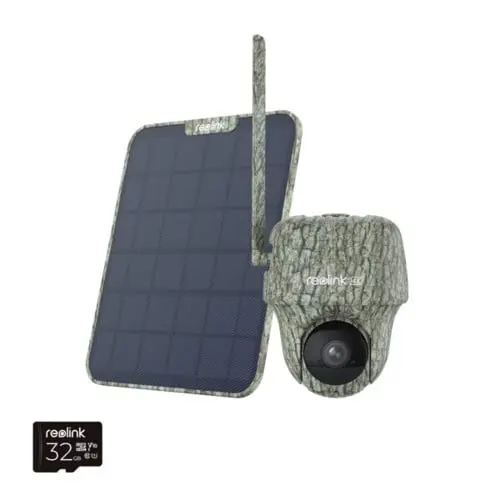 Reolink – Go G450 4K PT Batterikamera med 4G/LTE + Solcellepanel 2 – Kamuflasje