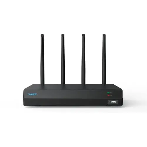 Reolink – NVS12W 12-Kanals Wi-Fi 6 NVR Opptaker med Dual-Band-støtte – Svart