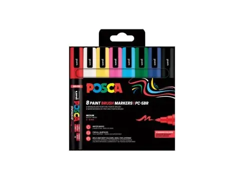 Posca - Brush PC-5BR set, 8 pcs (401676)