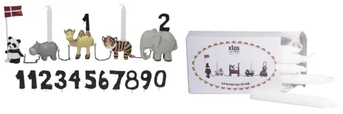 KIDS by FRIIS – Zoo Animals Birthday Train & Candles - 10 pcs. (Bundle)