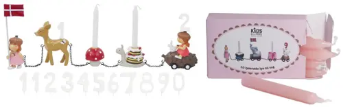 KIDS by FRIIS – Forest Fairies Birthday Train 11 Numbers & Light Pink Candles - 10 pcs. (Bundle)