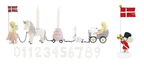 KIDS by FRIIS – Flower Fairies Birthday Train 11 Numbers & Mouse Table Decoration 15 cm (Bundle)